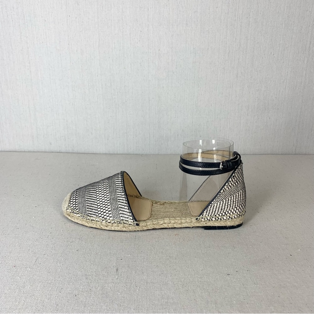 Vince Camuto~Women’s‎ Black/White Woven Espadrilles with Wrap Ankle Strap~Sz 9